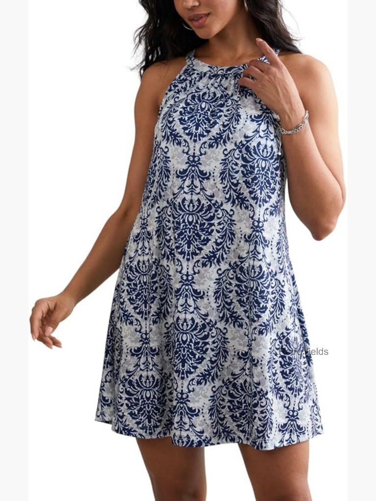 Summer Dress With Built In Bra Flowy Halter Mini Short Dress For Women